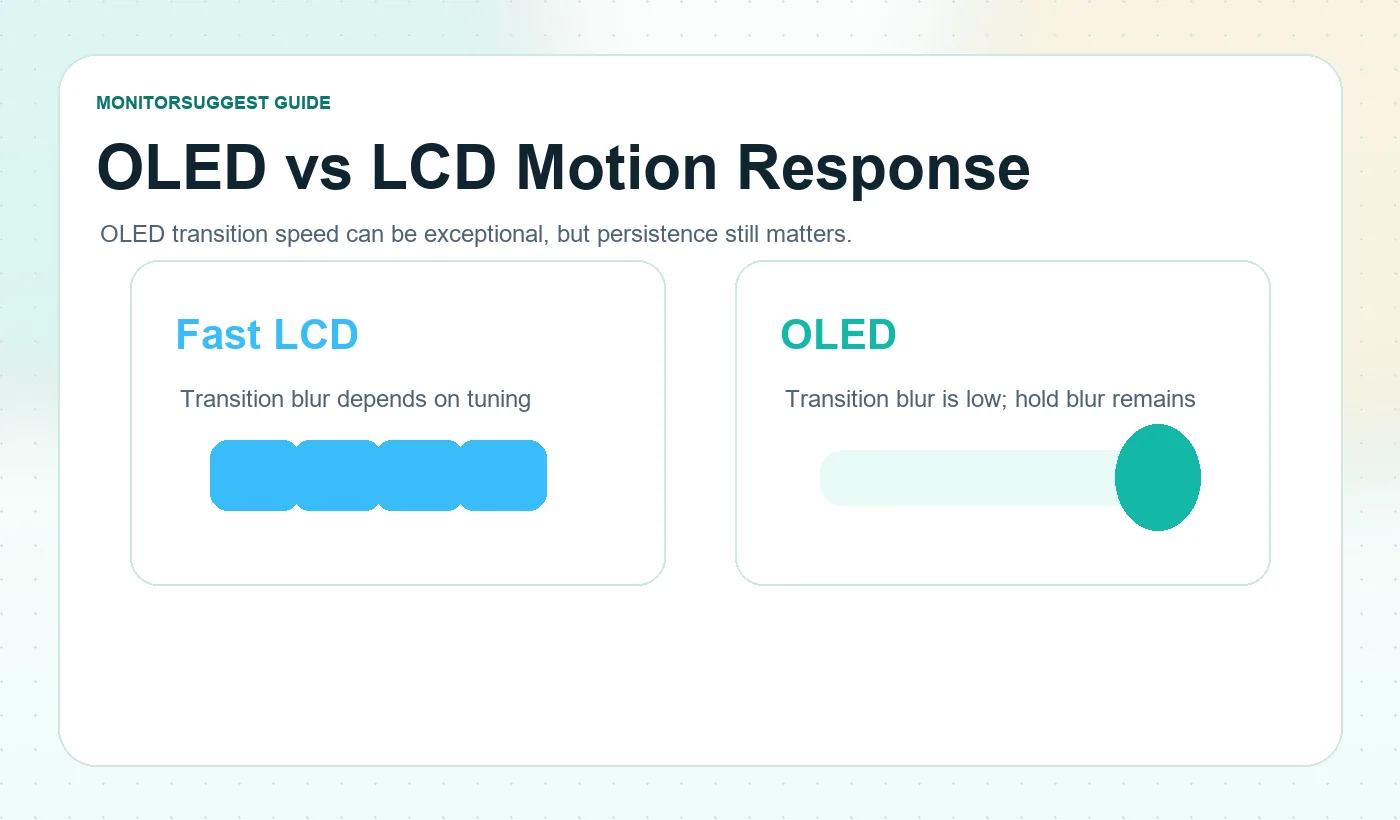 OLED vs LCD motion response and persistence comparison